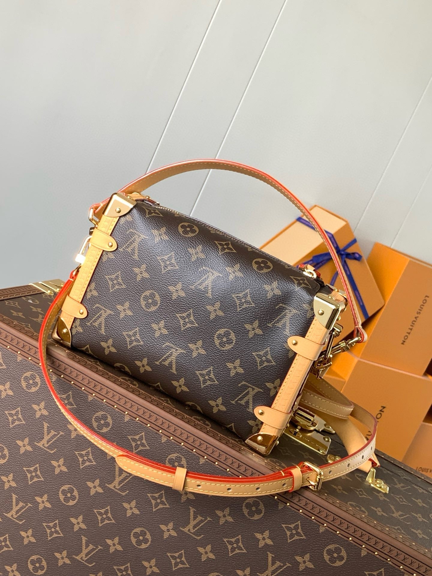 Pico Side Trunk 21cm Brown Monogram Coated Canvas