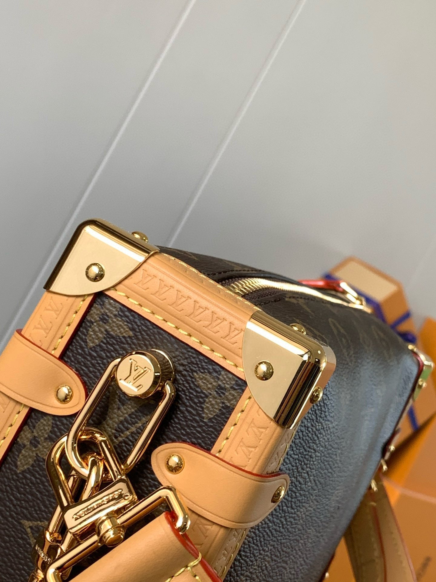 Pico Side Trunk 21cm Brown Monogram Coated Canvas