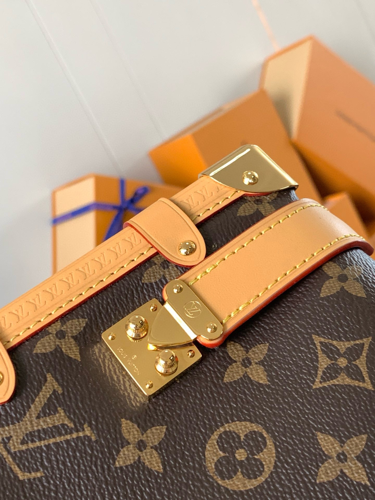Pico Side Trunk 21cm Brown Monogram Coated Canvas