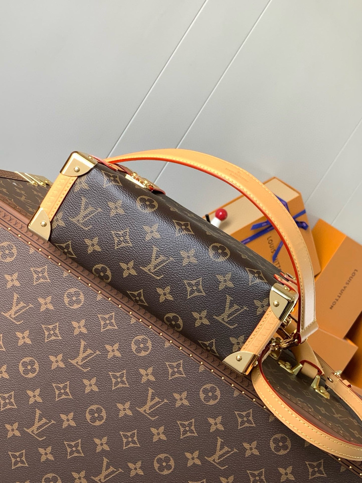 Pico Side Trunk 21cm Brown Monogram Coated Canvas
