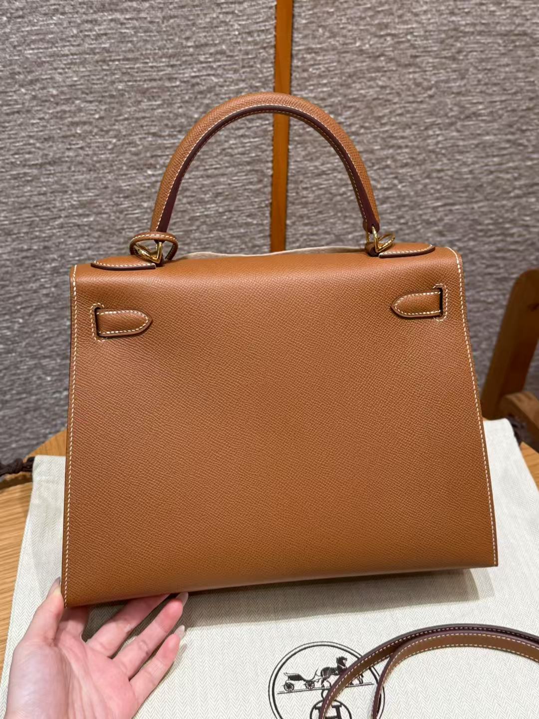 Kelly 32cm Bag Gold Epsom Gold Hardware