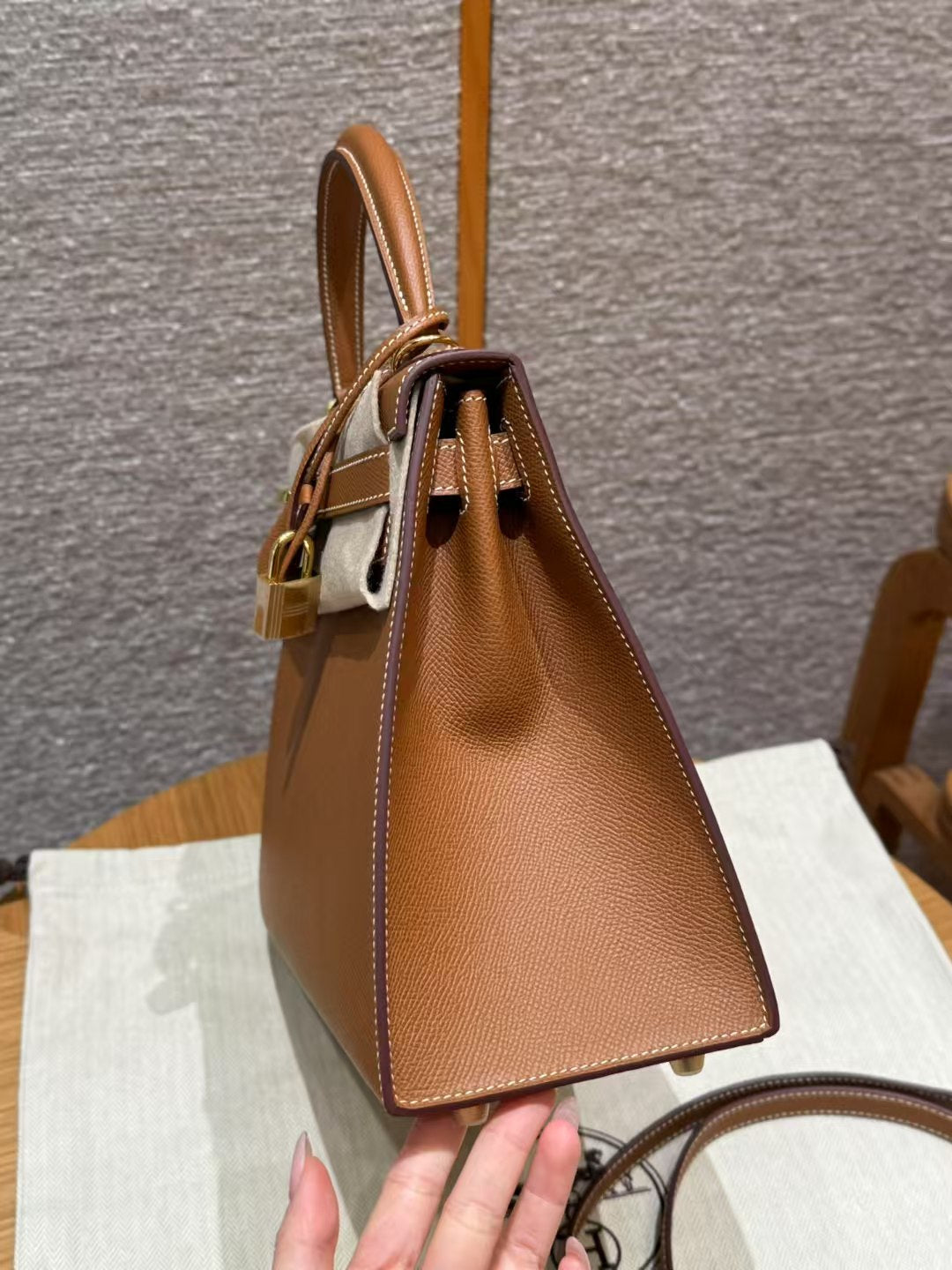 Kelly 32cm Bag Gold Epsom Gold Hardware