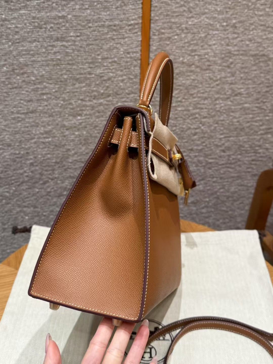 Kelly 32cm Bag Gold Epsom Gold Hardware