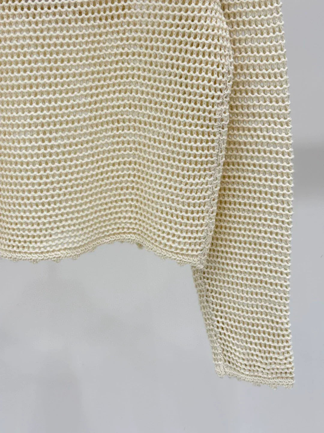 CE 25 Spring and Summer new round neck letter logo jacquard hollow knitted long sleeves