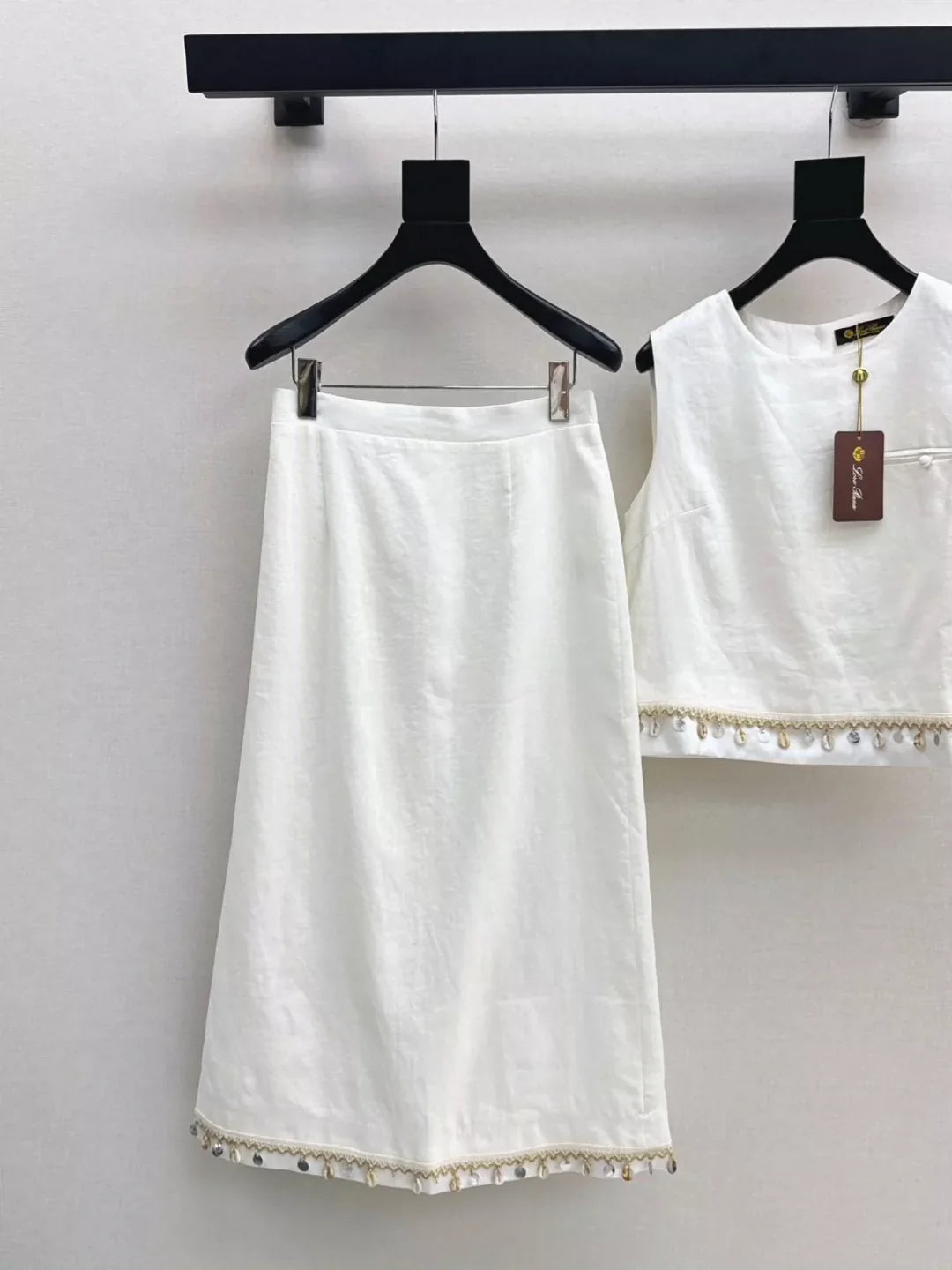 LP 25 Spring/Summer Latest Patchwork Lace Trimmed Linen Suit