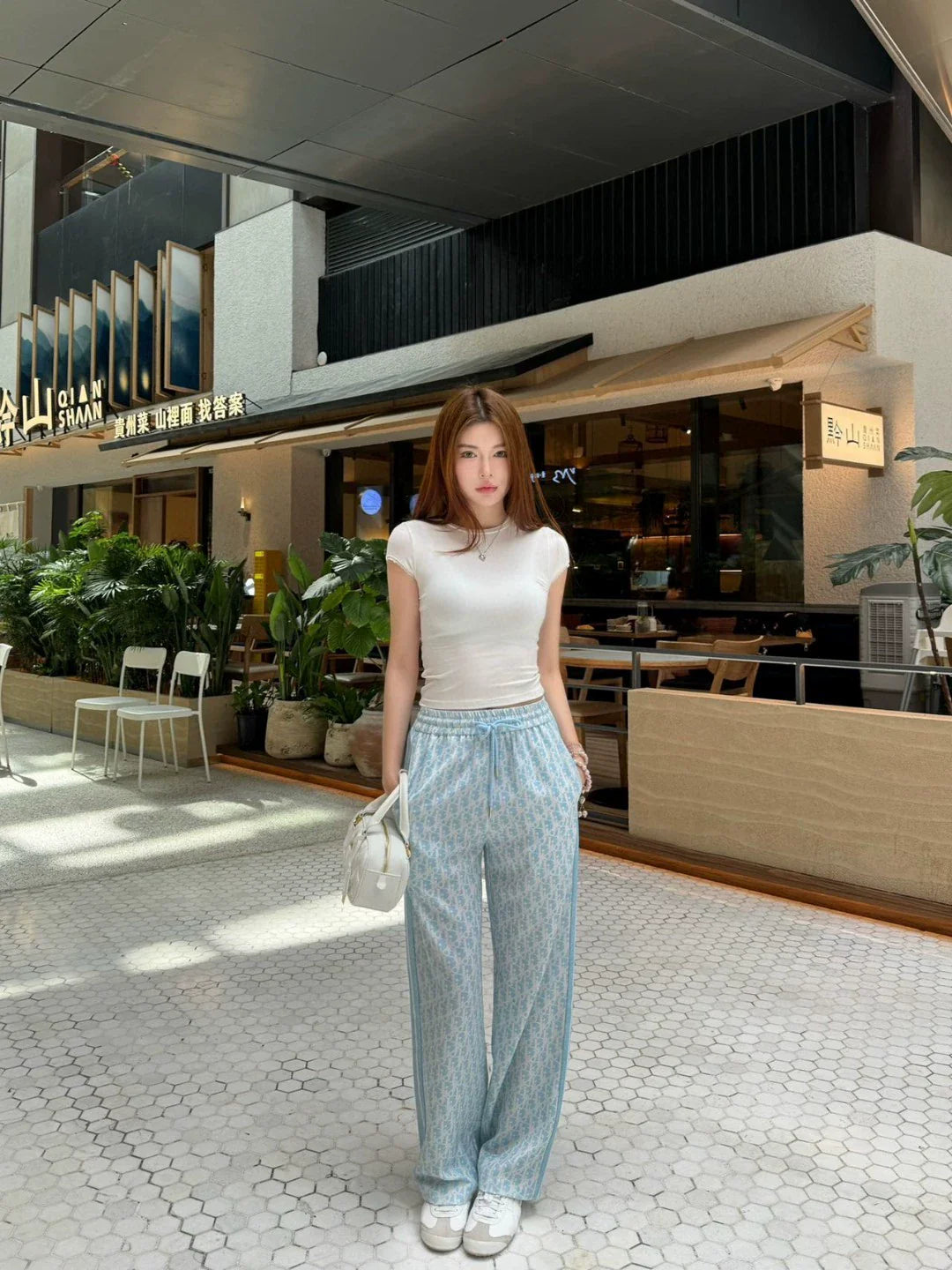 D 25 new letter print tie casual pants
