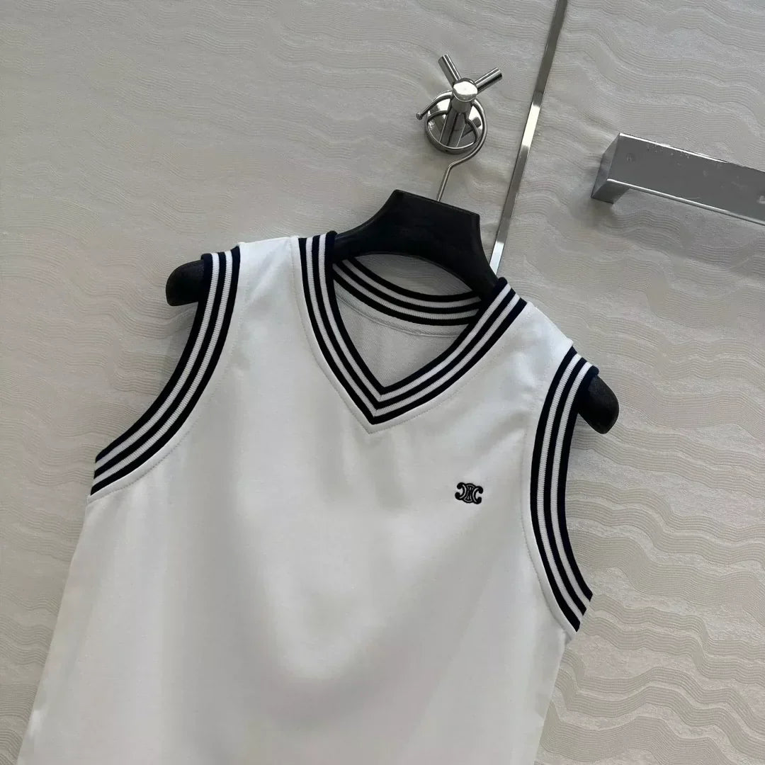 25 new sports white vest top