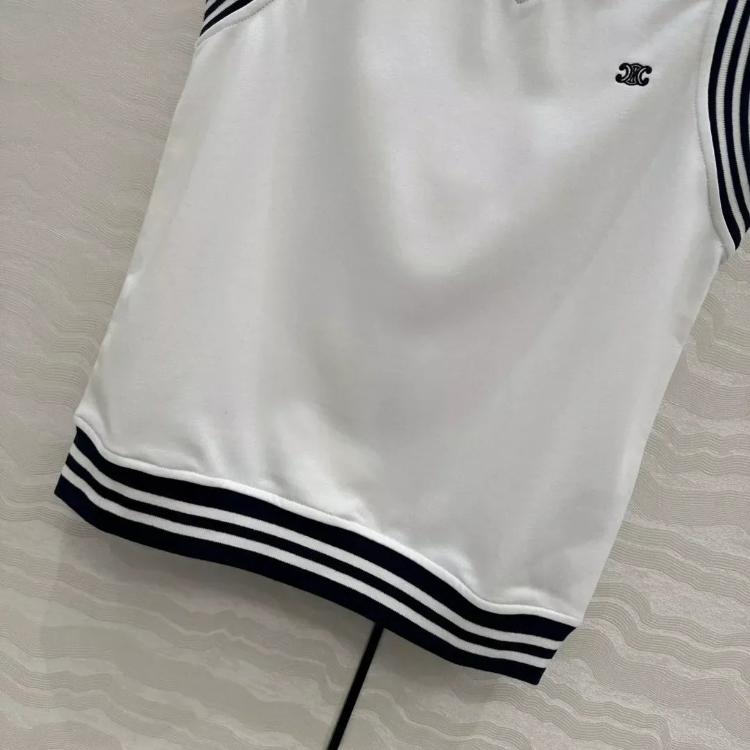 25 new sports white vest top