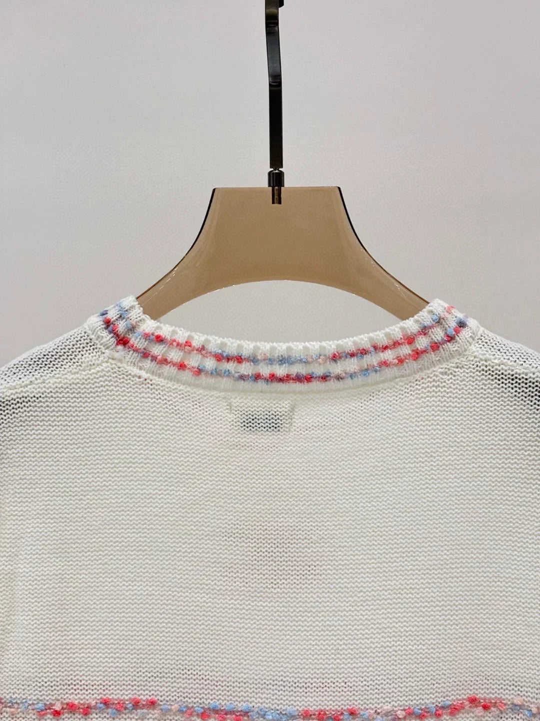 CE 25 Spring and Summer New Round Neck Letter Logo Logo Stripe Mixed Color Knitted Long Sleeve