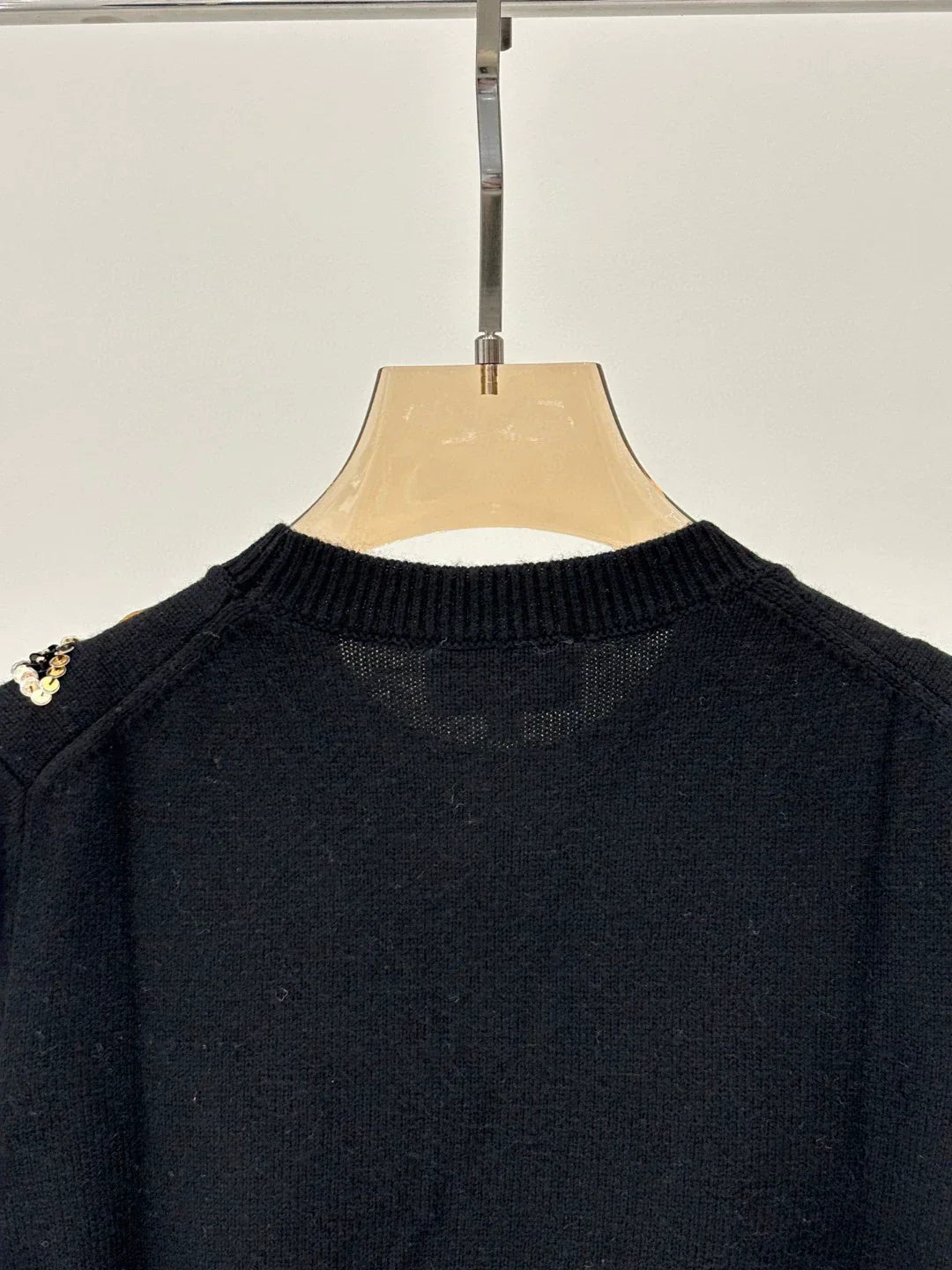 C 25 Spring and Summer New Round Neck Butterfly Floral Sequin Knitted Long Sleeve