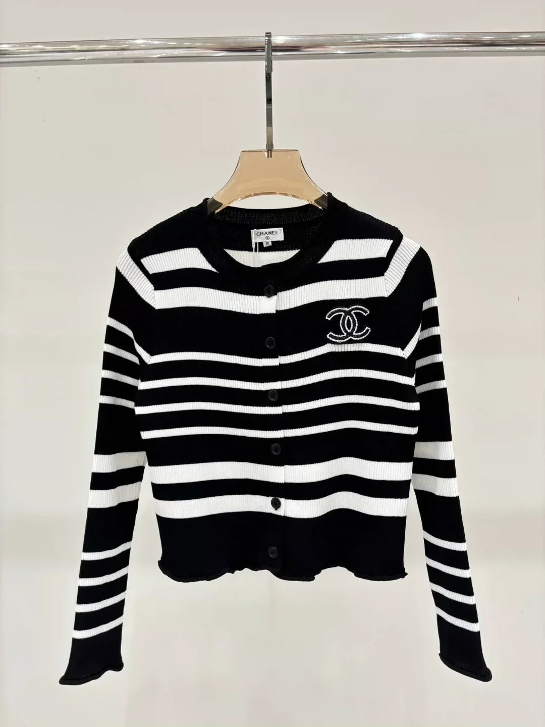 C 25 Spring and Summer New Round Neck Letter Logo Knitted Cardigan