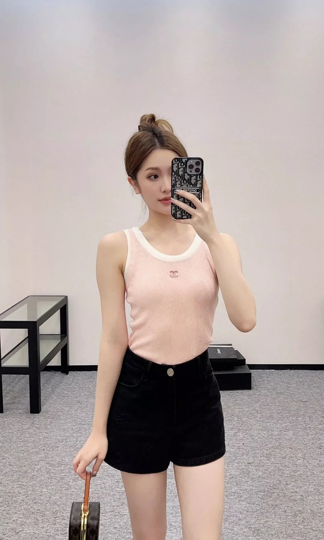 25 spring and summer new fake two-piece knitted undershirt
