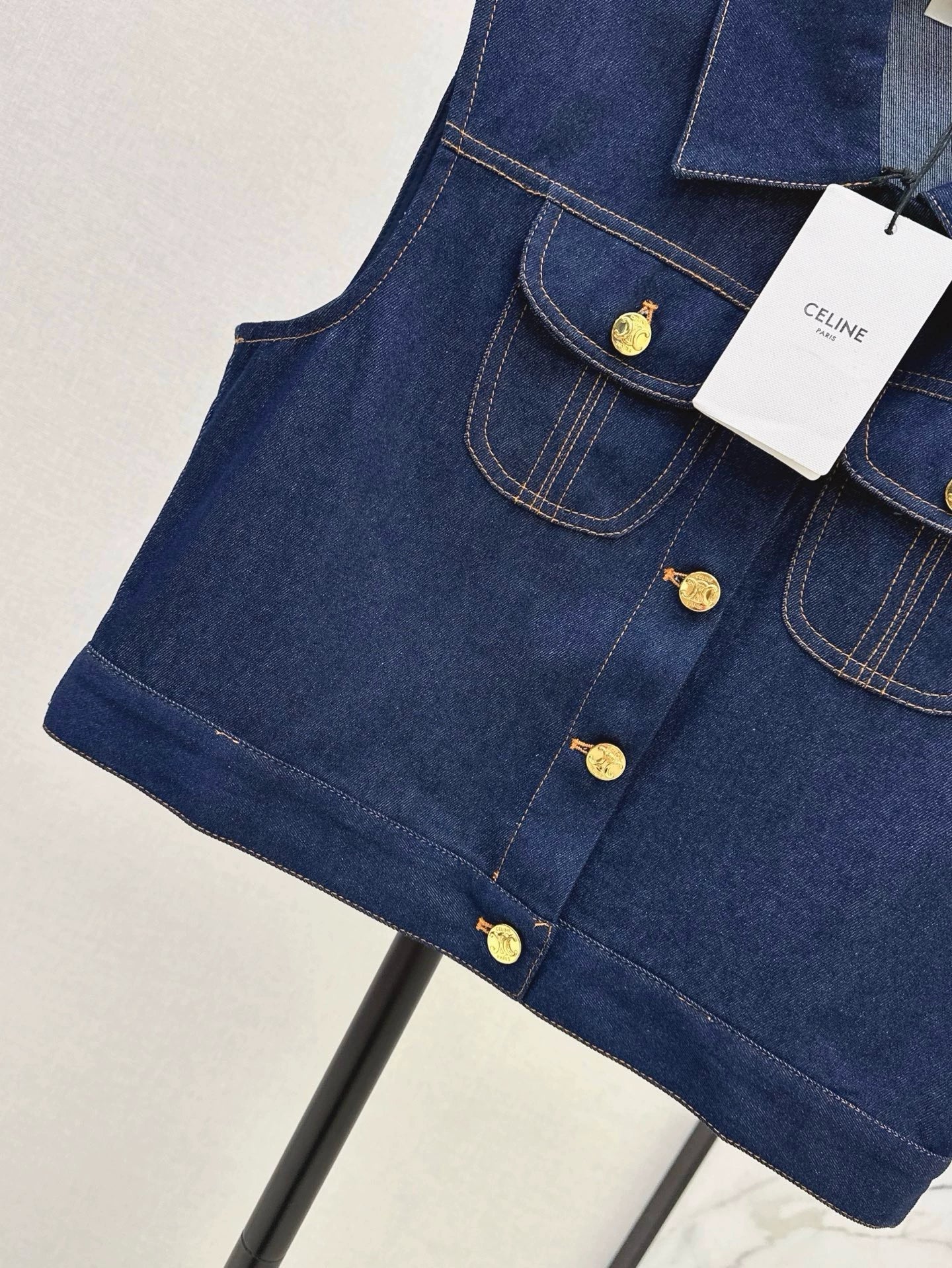 25 Spring/Summer New Double Pocket Denim Vest Jacket