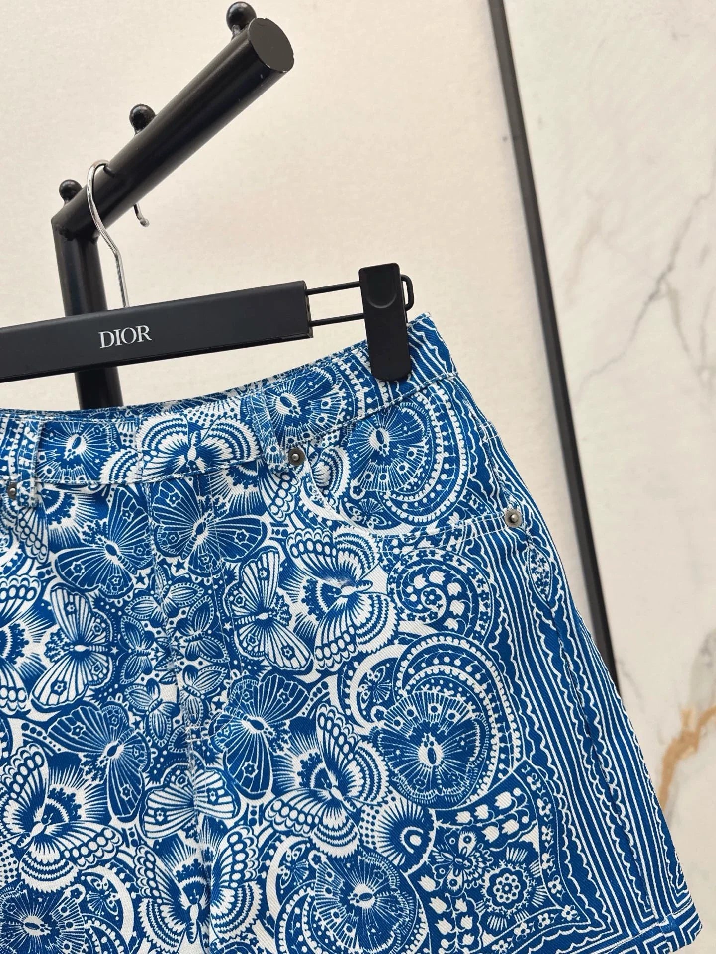 D 25 New Celadon Color Butterfly Pattern Print Denim Collection