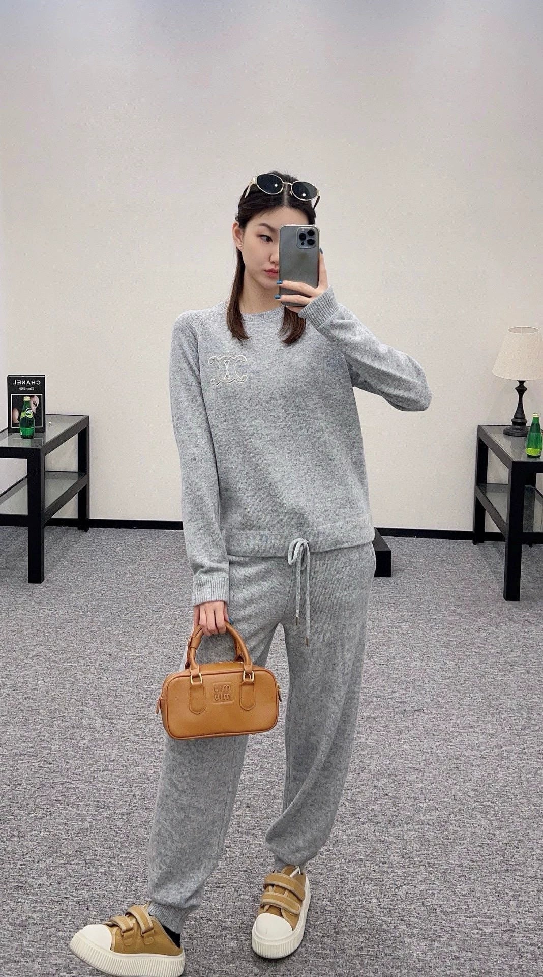 25 Early Spring New Knitted Pullover Sweatshirt Trousers Set