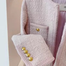 25 Early Spring Pink Tweed Jacket