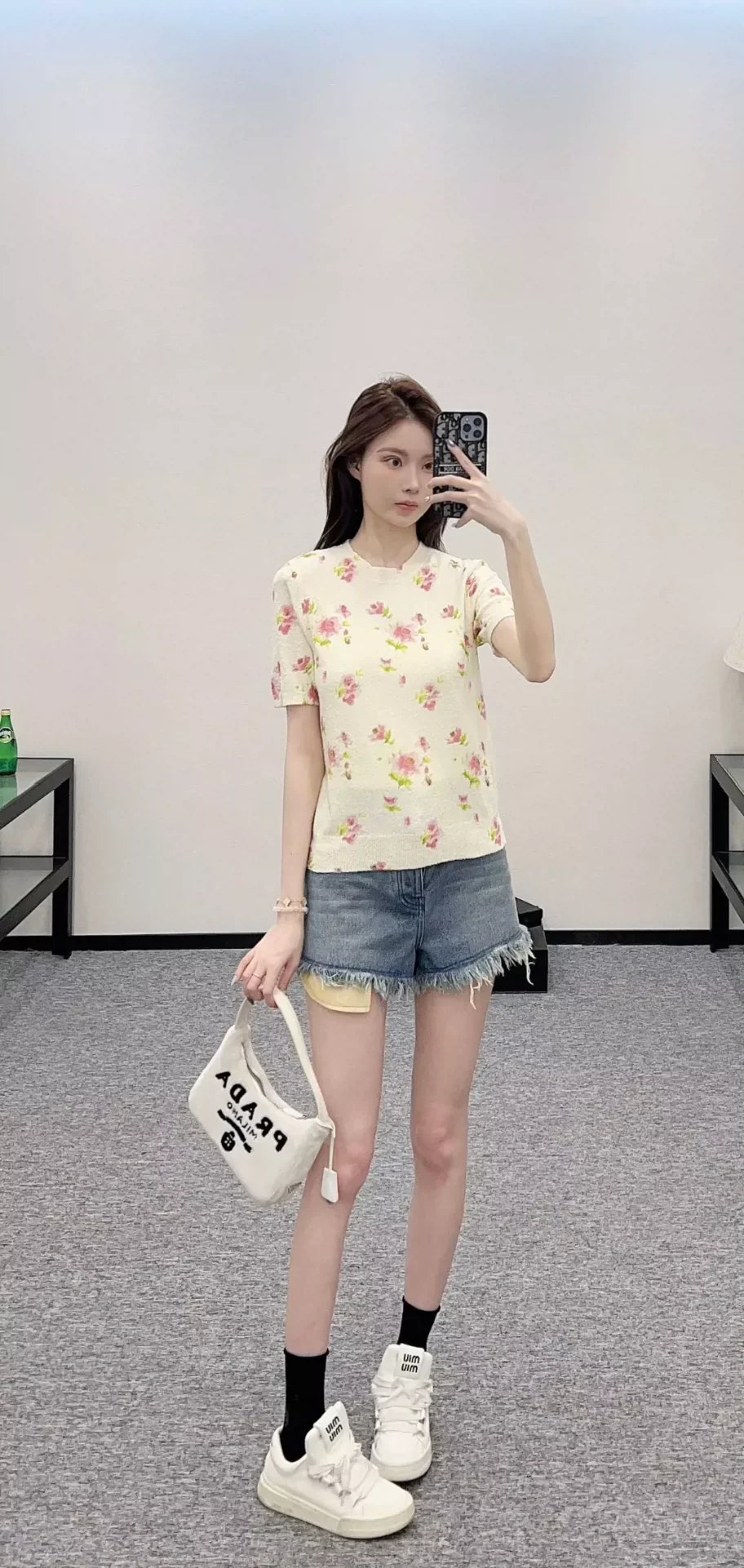 LO 25 Spring/Summer New Crushed Flower Knit Short Sleeve