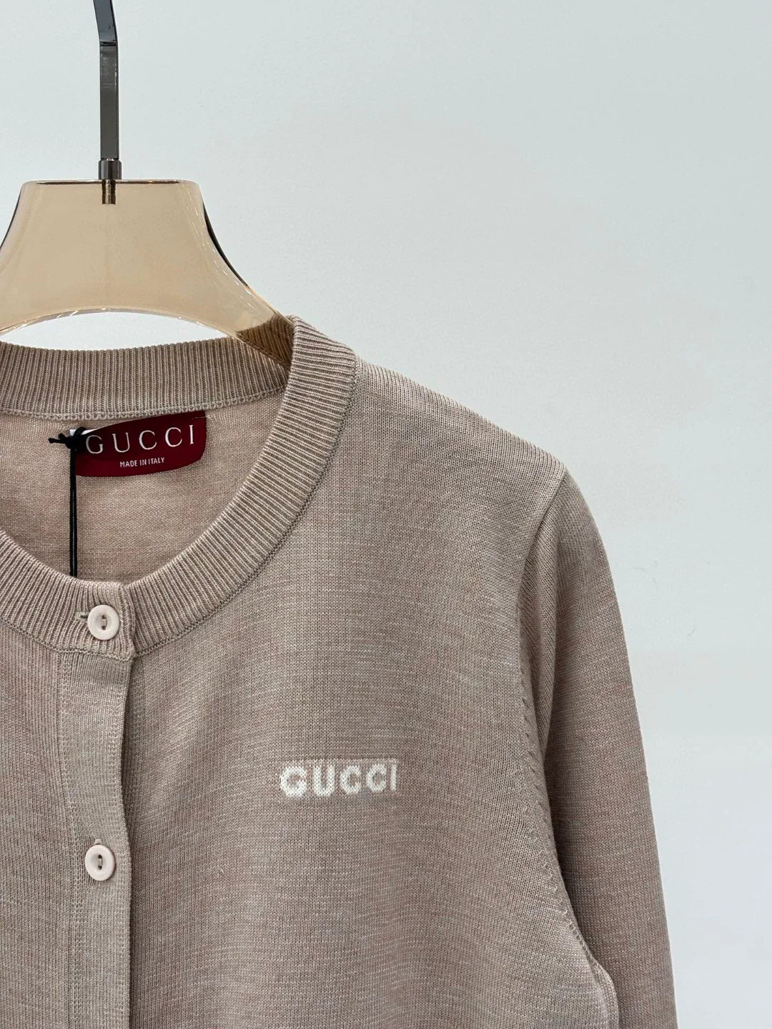 G 25 Spring and Summer New Round Neck Letter Logo Jacquard Simple Knitted Cardigan