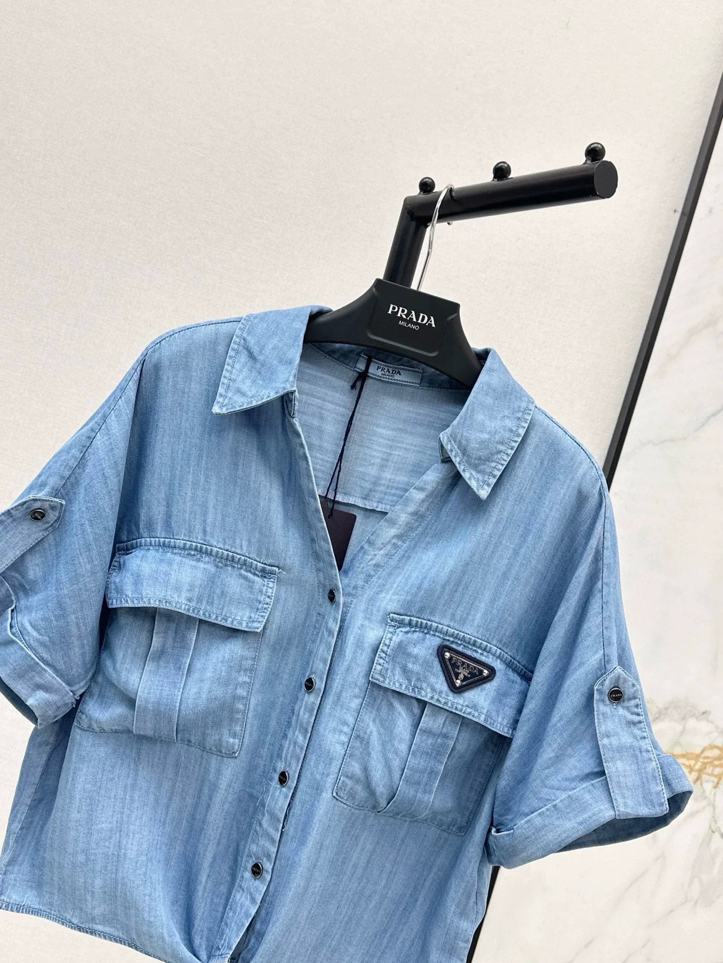 Spring/Summer 25 Lace-up bow denim shirt