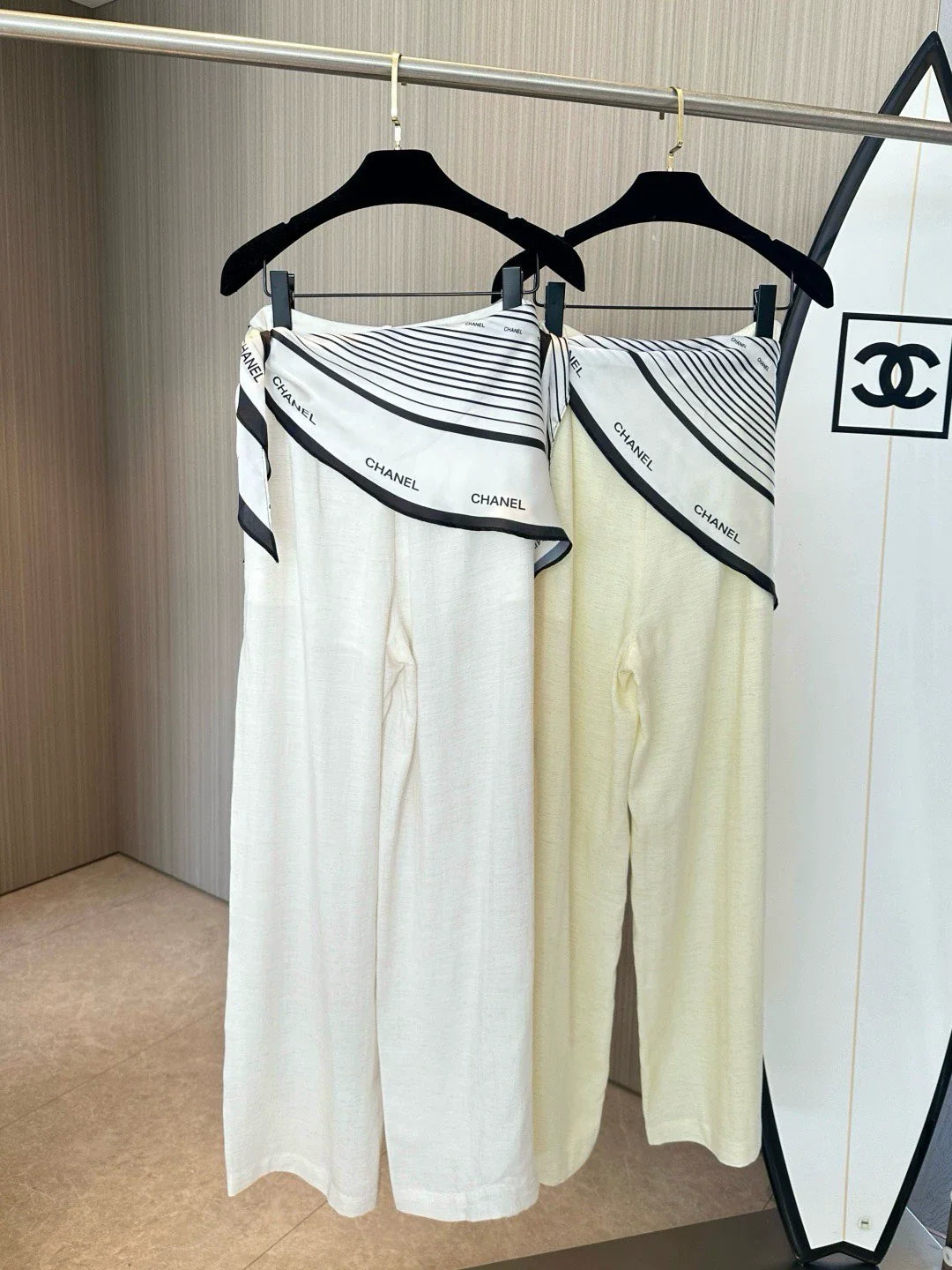 C 25 new summer linen pants, scarf tie wide leg pants delivery scarf models