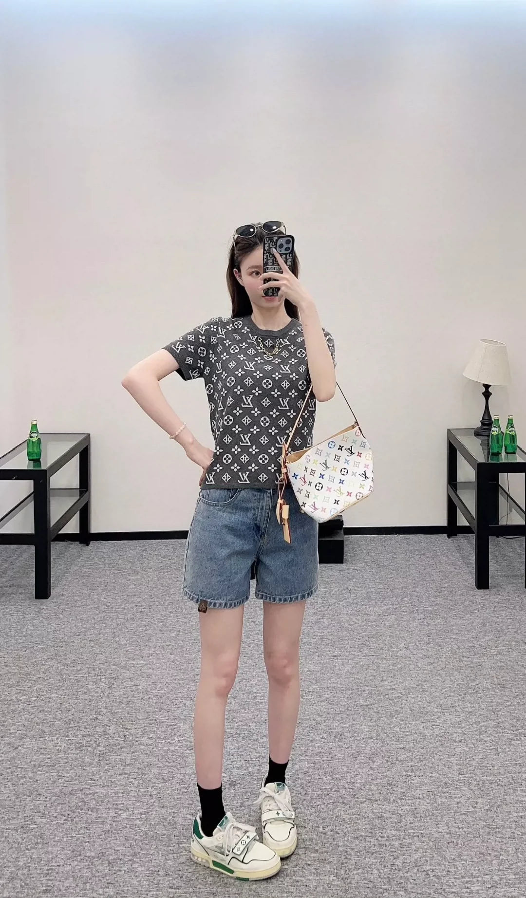 25 New Jacquard Chain Knit Short Sleeve Top