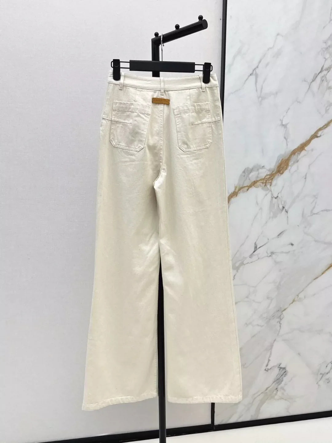 D 25 Spring/Summer Newest Mid-High Waist Double Pocket Straight Leg Jeans