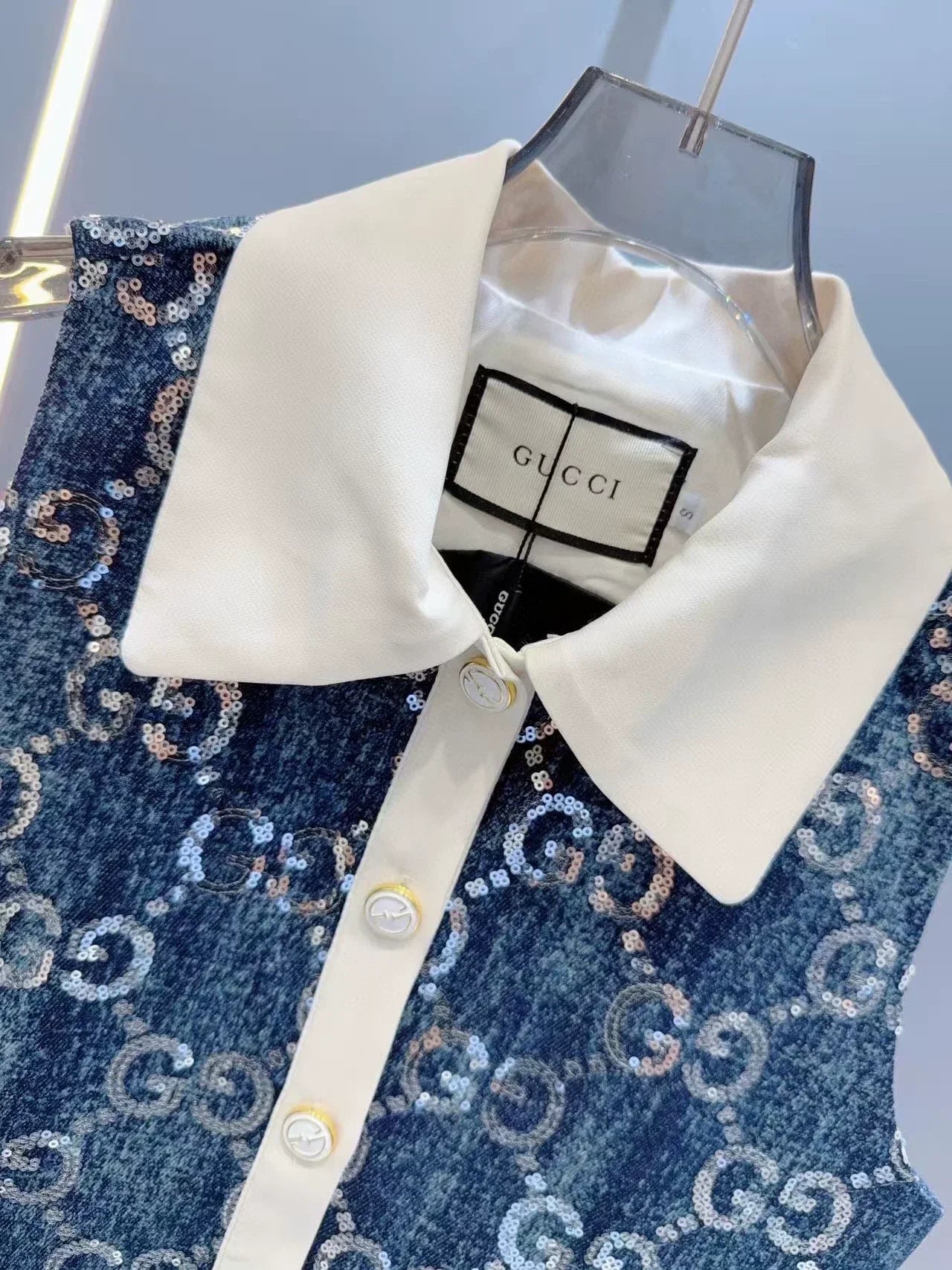 G 25 Denim beaded embroidered patchwork vest ➕shorts set