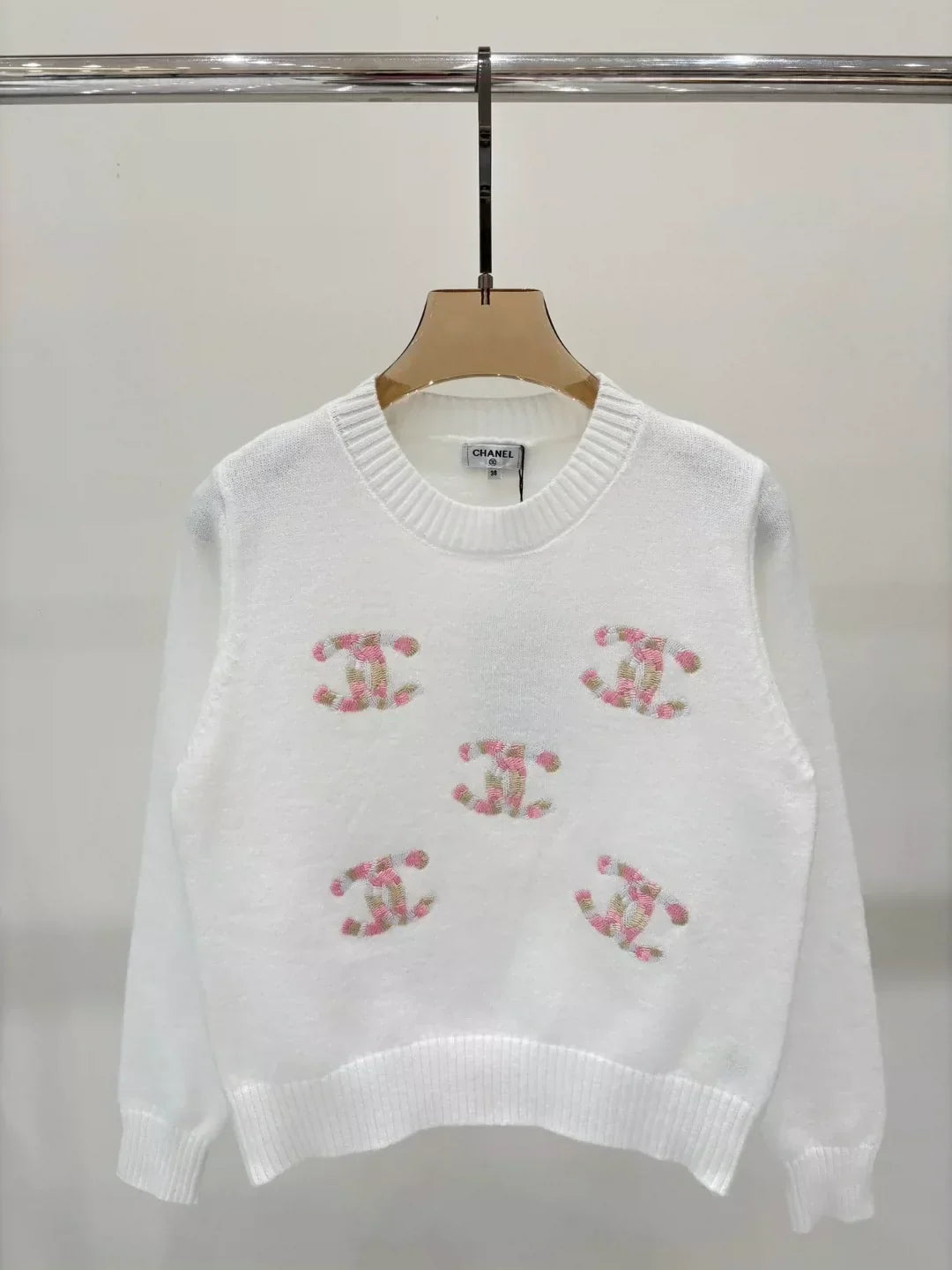 C 25 Spring/Summer new round neck embroidered logo knitted long sleeves
