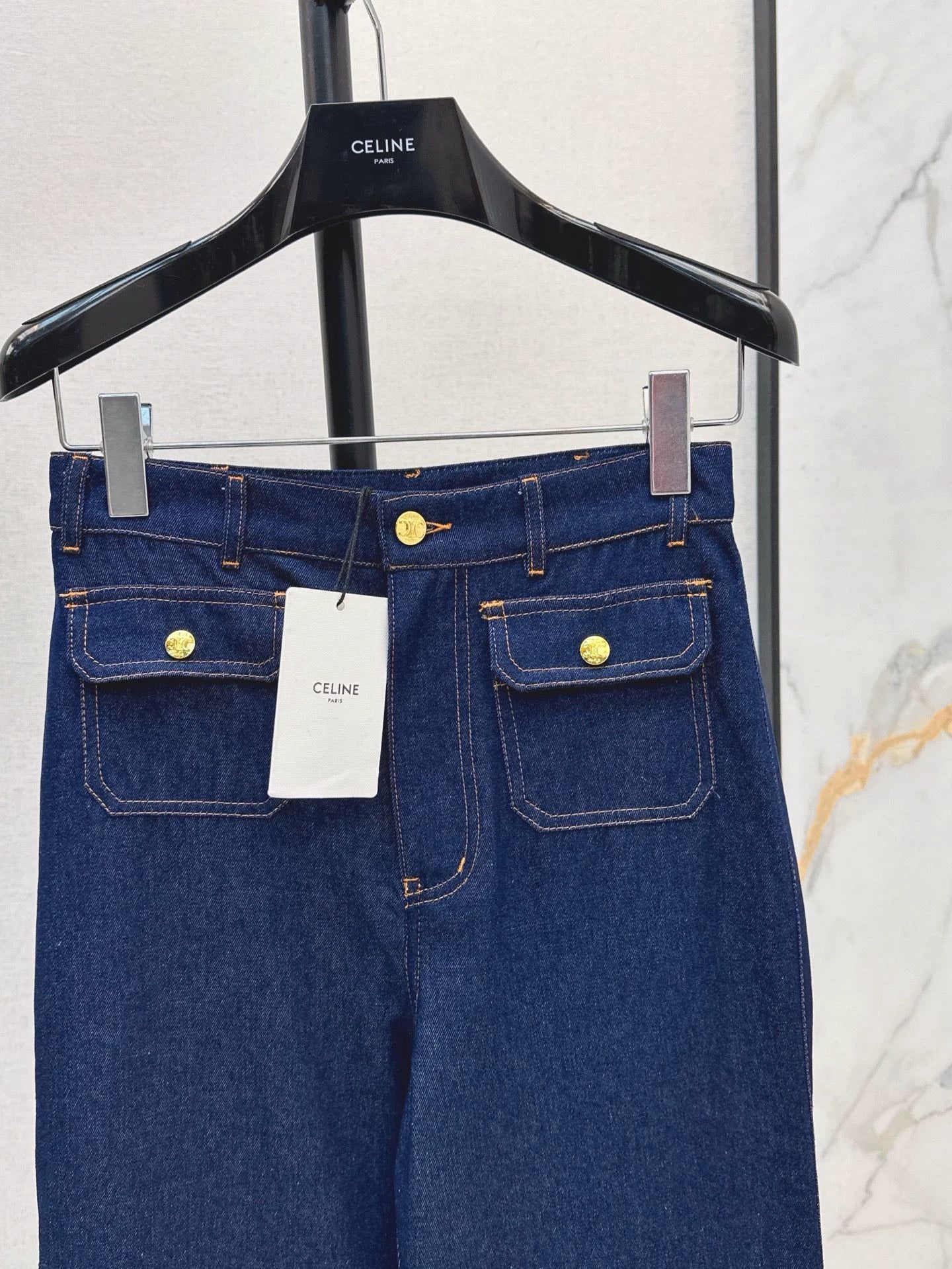 CE 25 Spring/Summer New Double Pocket Decorated Flared Pants
