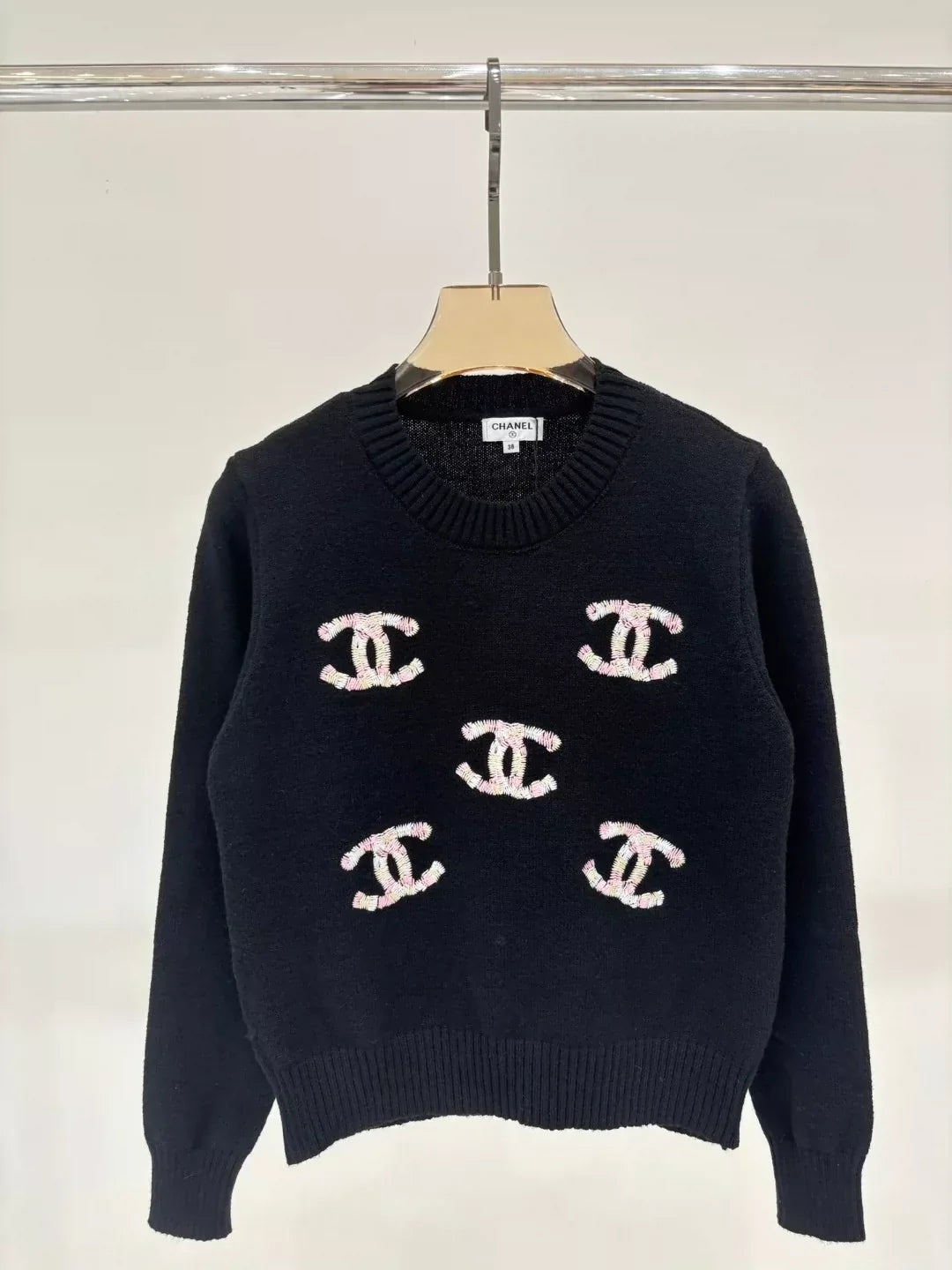 C 25 Spring/Summer new round neck embroidered logo knitted long sleeves