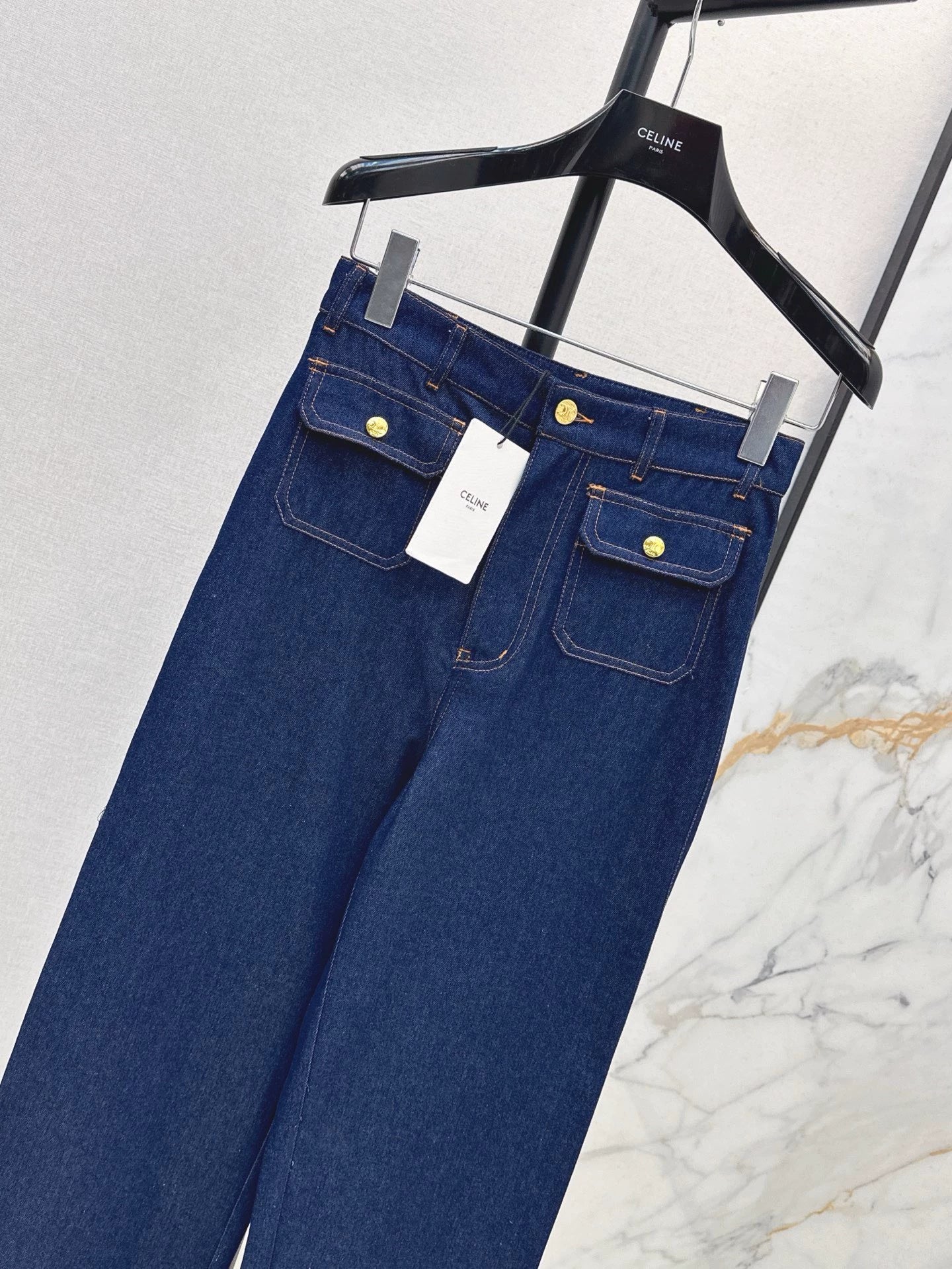 CE 25 Spring/Summer New Double Pocket Decorated Flared Pants