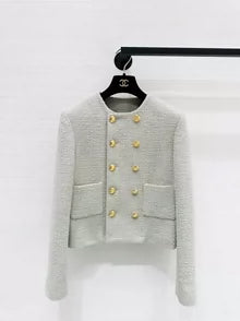 25 new mint green double-breasted jacket