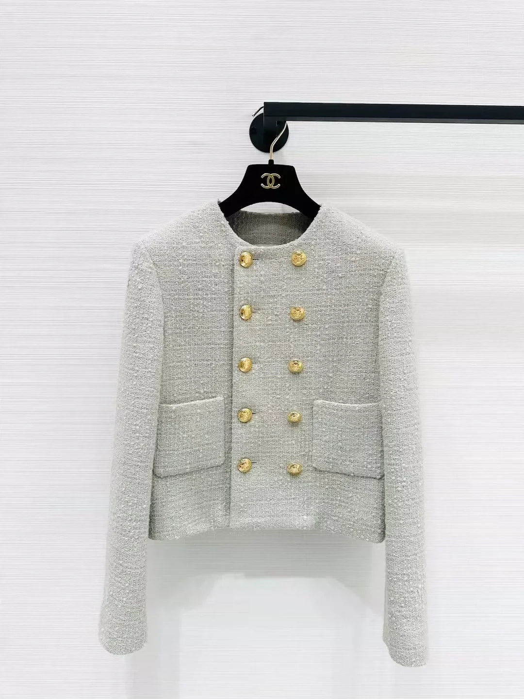 25 new mint green double-breasted jacket