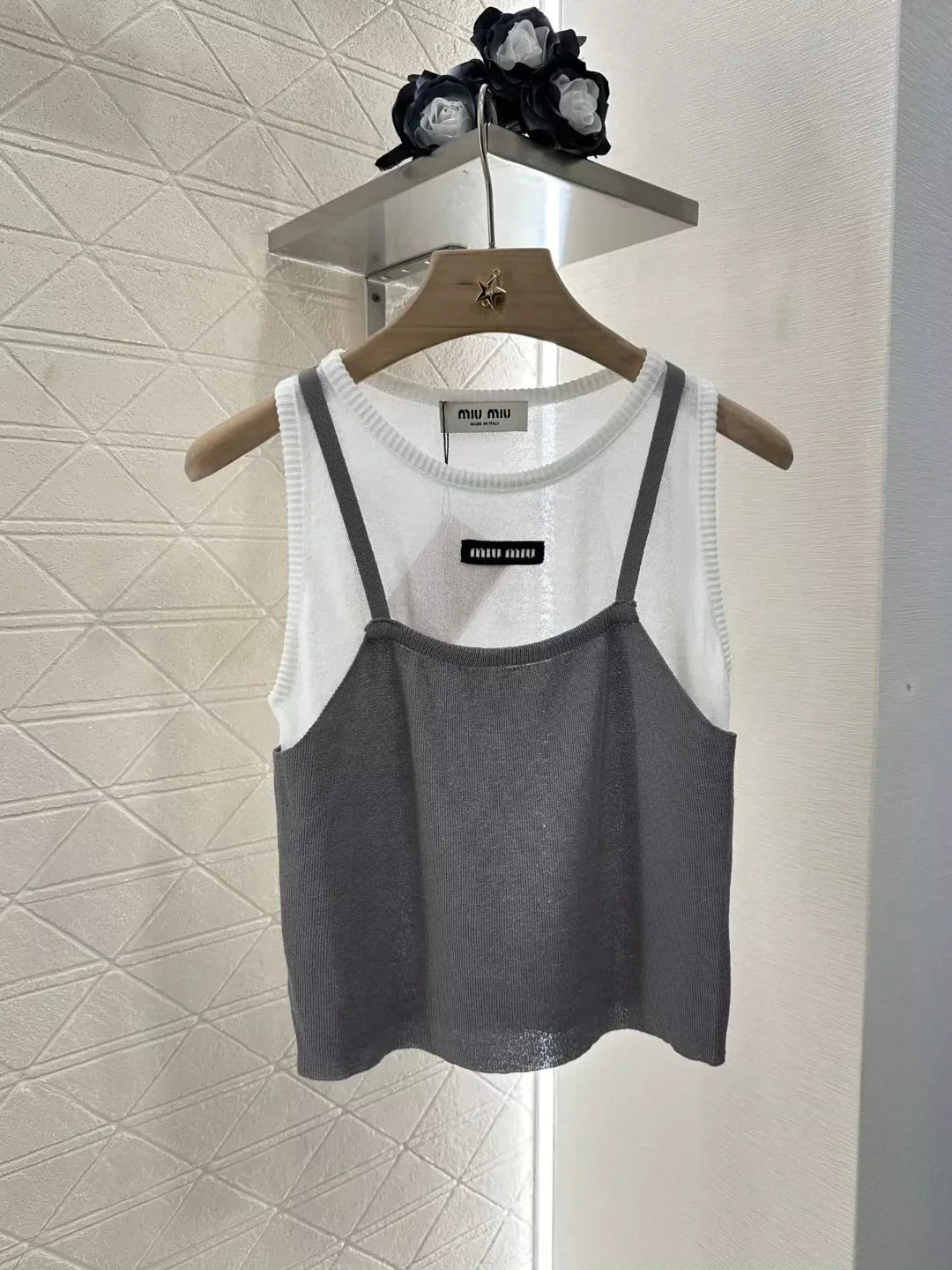 m 25 summer new color collision false two-piece undershirt