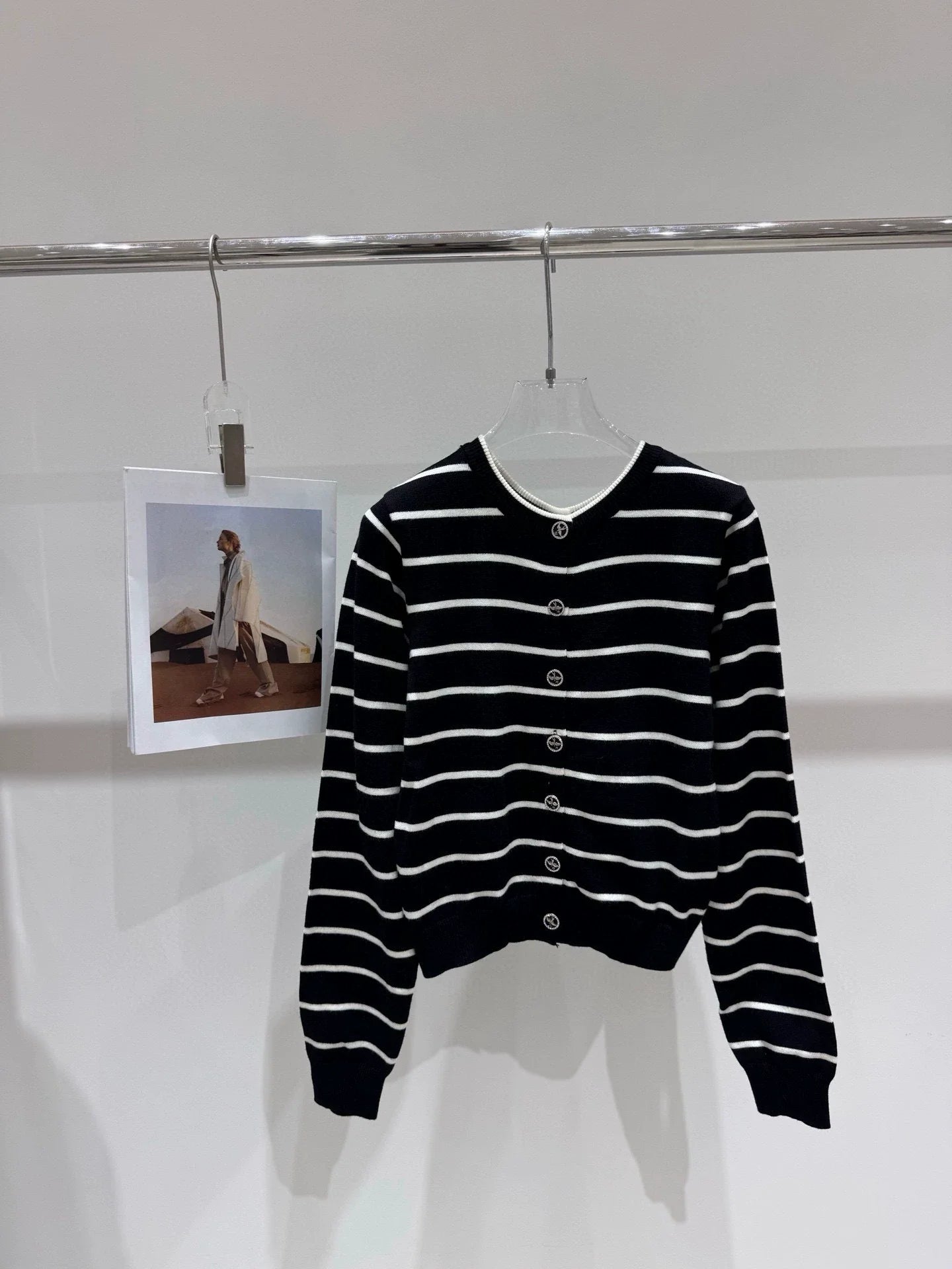 25 New Swallow Logo Front and Back Button Round Neck Cardigan