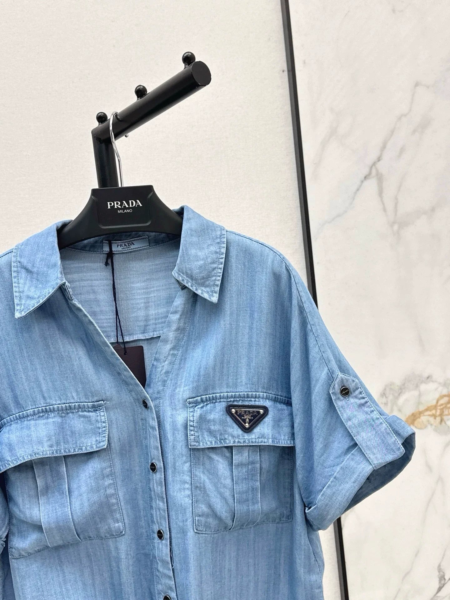 Spring/Summer 25 Lace-up bow denim shirt
