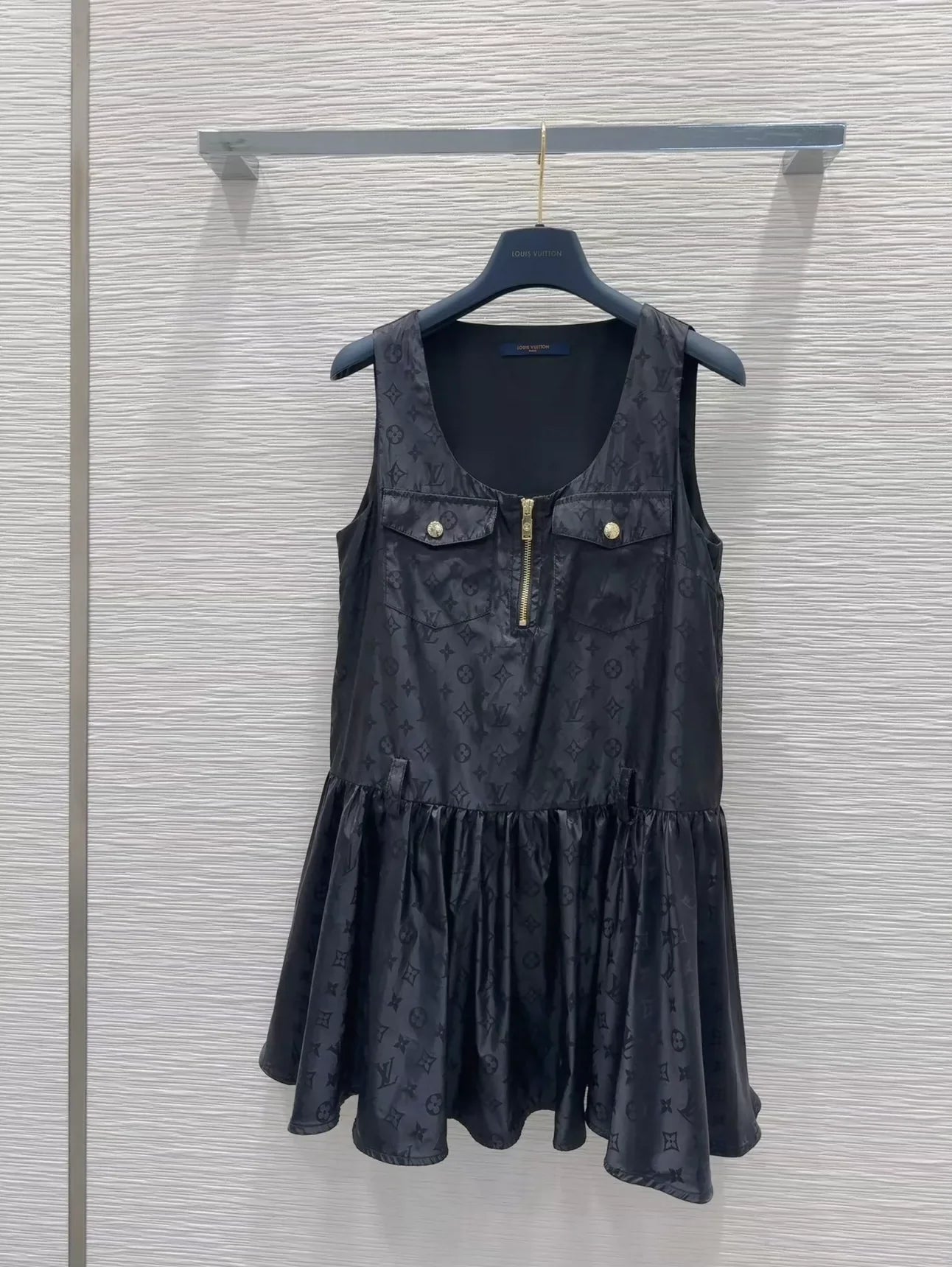 25 New Dark Floral Pocket Zipper Vest Dresses