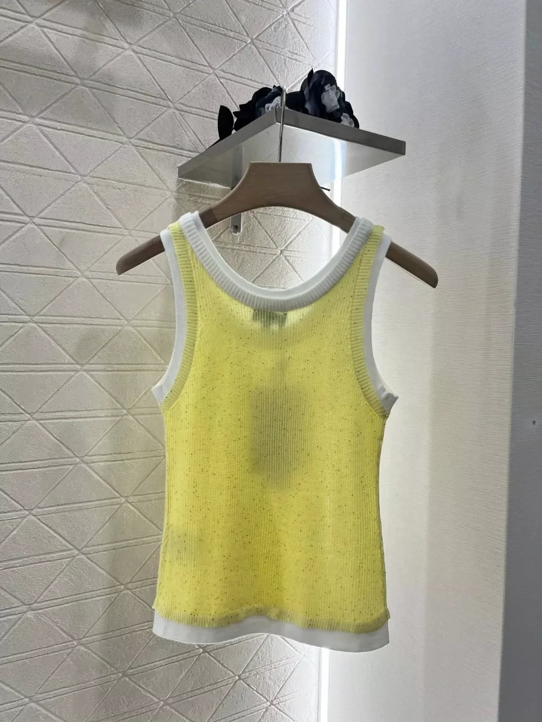 25 spring and summer new fake two-piece knitted undershirt