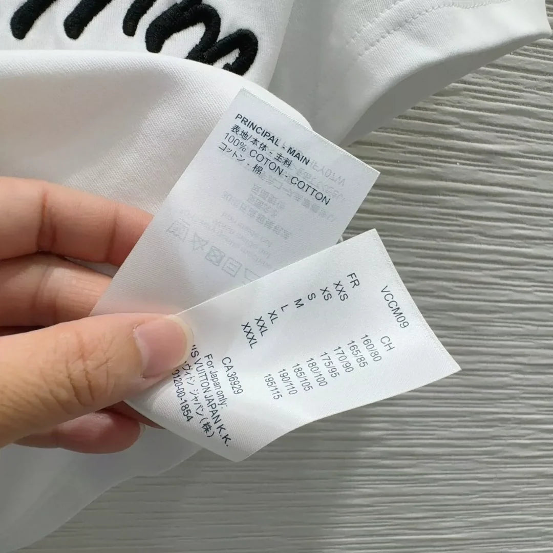 L 25 New Embroidered Letter Chain Short Sleeve Short T-Shirt
