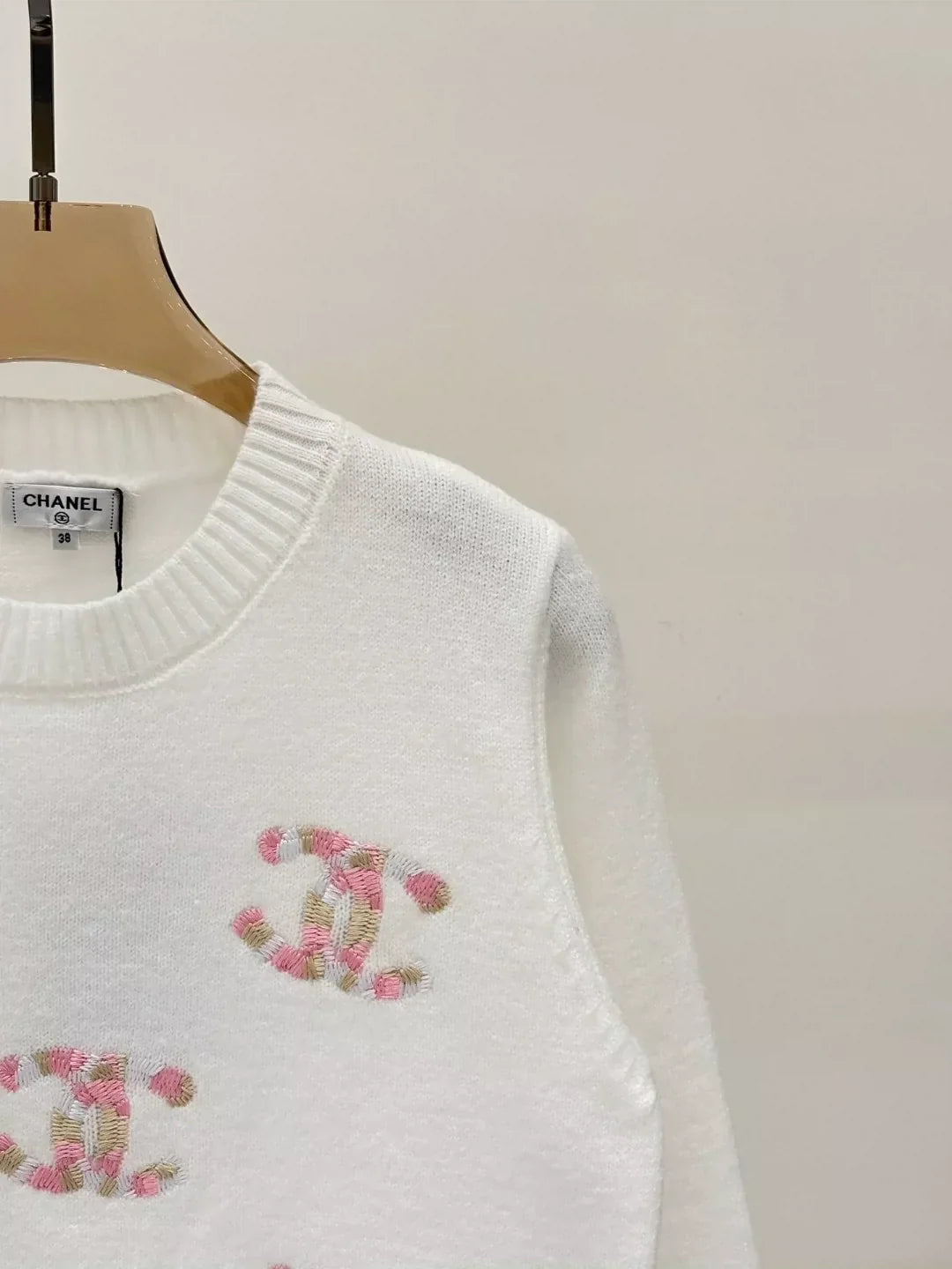 C 25 Spring/Summer new round neck embroidered logo knitted long sleeves