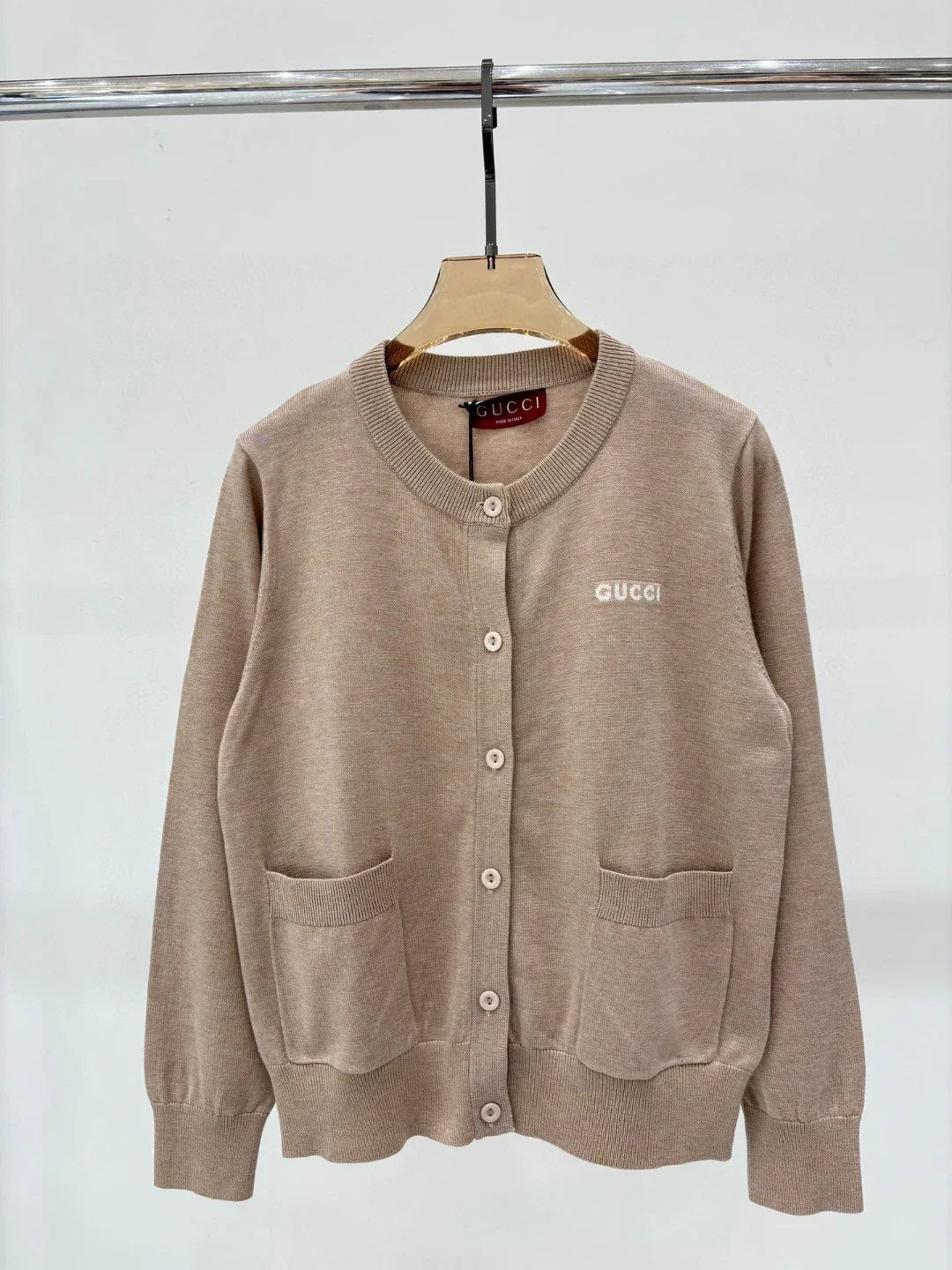 G 25 Spring and Summer New Round Neck Letter Logo Jacquard Simple Knitted Cardigan