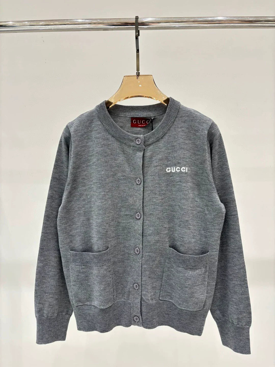 G 25 Spring and Summer New Round Neck Letter Logo Jacquard Simple Knitted Cardigan