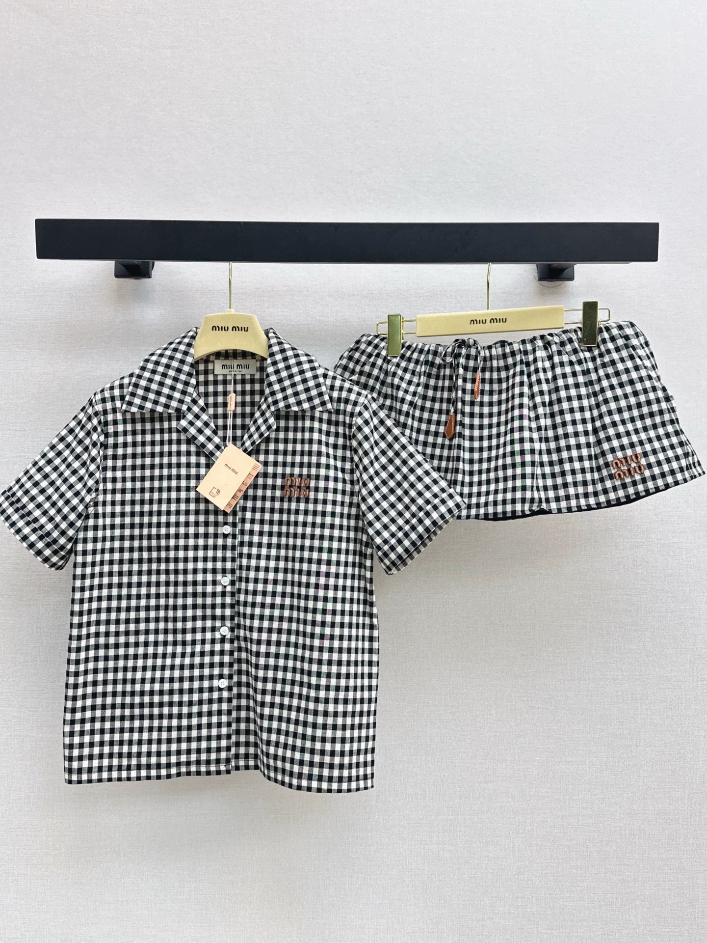 2025 Summer New Plaid Suit Loose Shirt + Mini Skirt