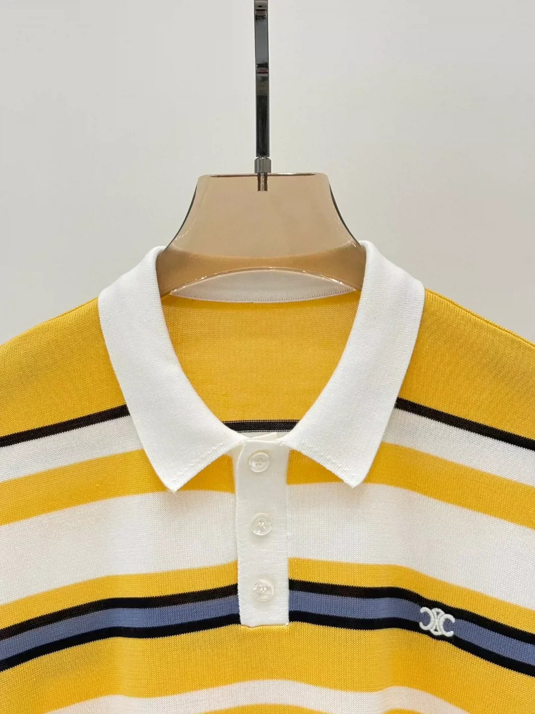 CE 25 Spring and Summer new lapel logo embroidery pure cotton knitted long sleeves
