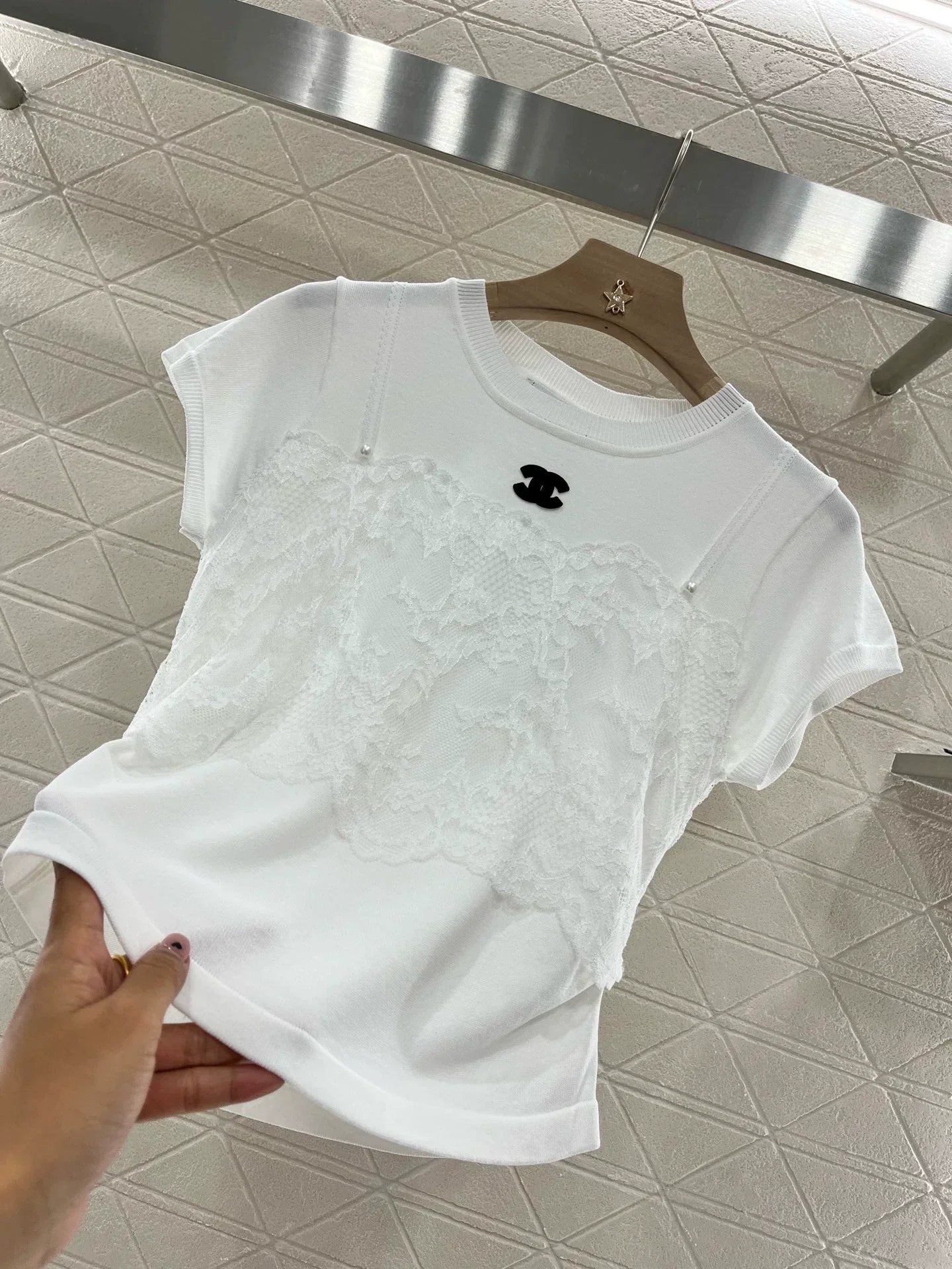 C 25 New Sling False Two Piece Knit Top