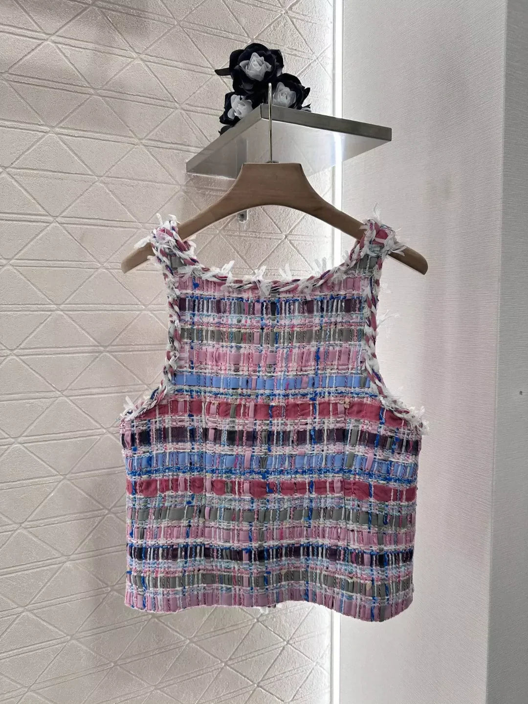25 Spring and Summer New Color Woven Vest Skirt Pants Set