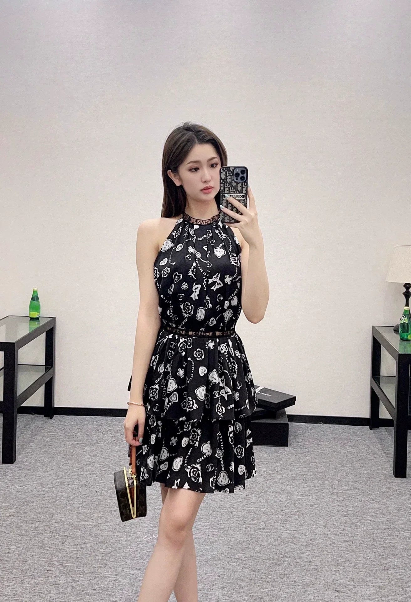 C 25 Printed halter dress
