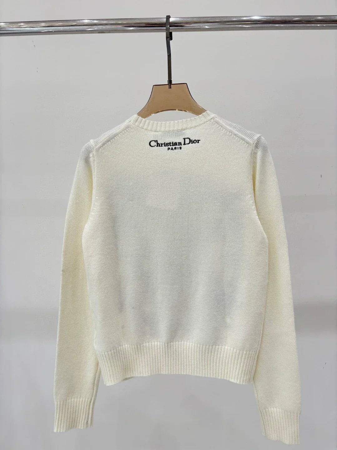 D 25 Spring and Summer New Round Neck Letters Floral Logo Embroidery Knitted Long Sleeves