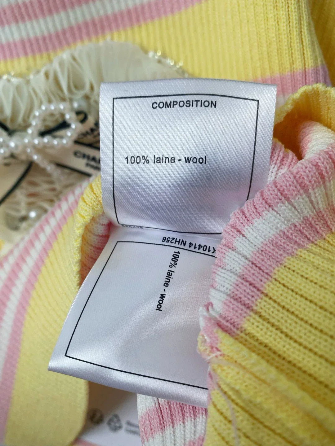 C 25 New Striped bow knit camisole