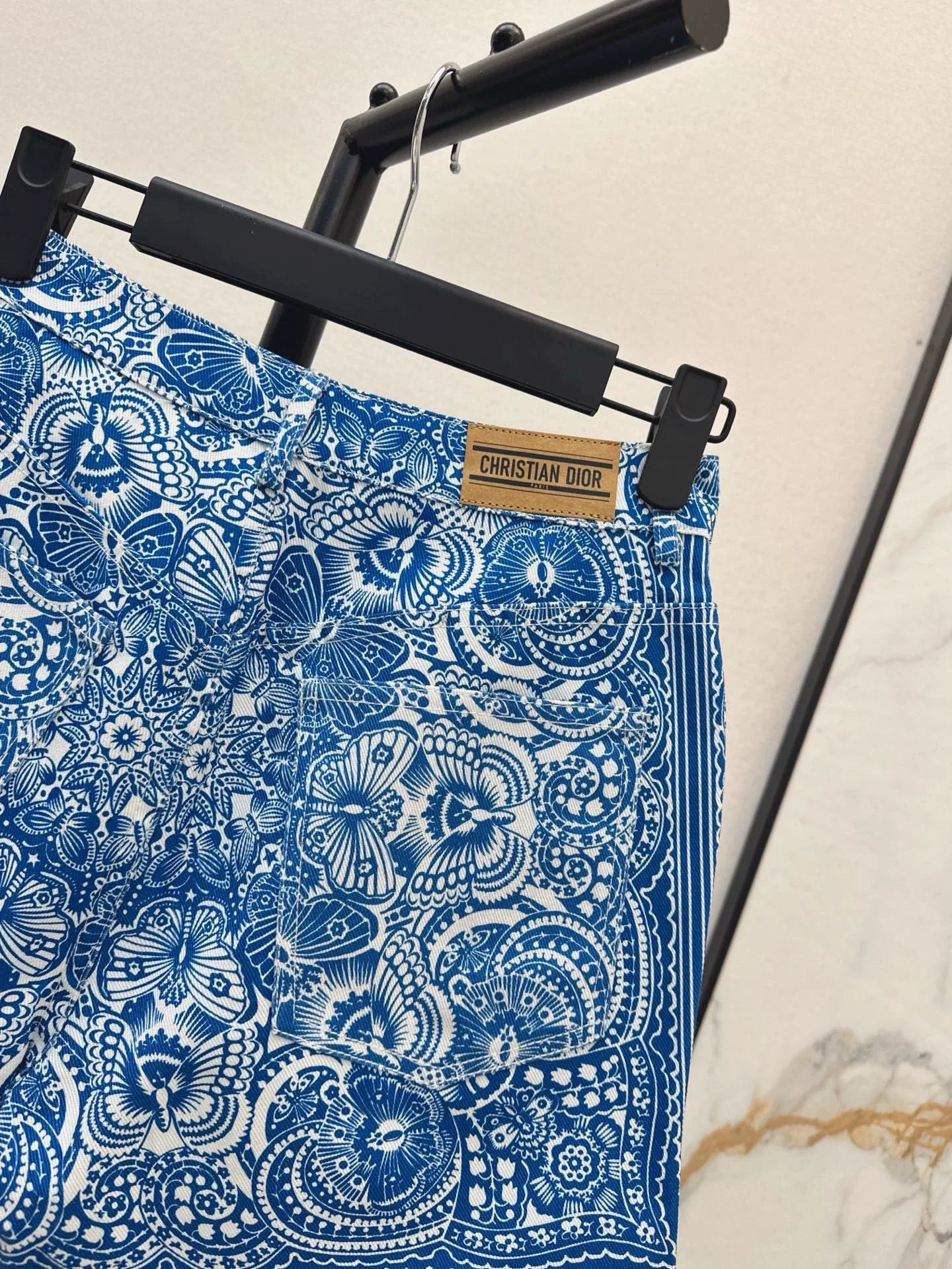 D 25 New Celadon Color Butterfly Pattern Print Denim Collection